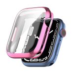 Microcase Apple Watch 7 41 mm Önü Kapalı Silikon Kılıf - Pembe