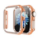 Microcase Apple Watch 7 41Mm Elmas Taş Sert Rubber Kılıf - Rose
