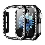 Microcase Apple Watch 7 41Mm Elmas Taş Sert Rubber Kılıf - Siyah