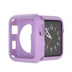 Microcase Apple Watch 7 45 Mm Önü Açık Mat Silikon Kılıf -Eflatun