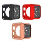 Microcase Apple Watch 7 45 mm Önü Açık Tasarım Mat Silikon Kılıf (Pembe)