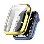 Microcase Apple Watch 7 45 Mm Önü Kapalı Silikon Kılıf - Gold