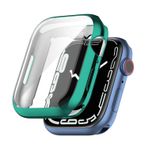 Microcase Apple Watch 7 45 mm Önü Kapalı Silikon Kılıf - Petrol Yeşili