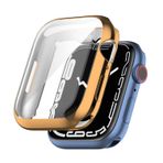 Microcase Apple Watch 7 45 mm Önü Kapalı Silikon Kılıf - Rose Gold
