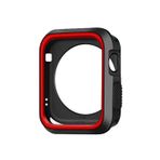 Microcase Apple Watch 7 45mm Armor Silikon Kılıf - Siyah-Kırmızı KN06