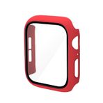 Microcase Apple Watch 7 45mm Ekran Korumalı Sert Slim Rubber Kılıf - Mat Kırmızı