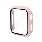 Microcase Apple Watch 7 45mm Ekran Korumalı Sert Slim Rubber Kılıf - Mat Pembe