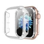 Microcase Apple Watch 7 45Mm Elmas Taş Sert Rubber Kılıf - Şeffaf