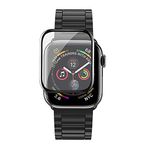 Microcase Apple Watch Seri 4-5 40 mm Tam Kaplayan Kavisli Ekran Koruyucu 3D Pet Film - Siyah