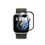 Microcase Apple Watch Series 9 45mm Tam Kaplayan Kavisli Ekran Koruyucu 3D Pet Film - Siyah AL3385