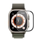 Microcase Apple Watch Ultra 49mm Tam Kaplayan Kavisli Ekran Koruyucu 3D Pet Film - Siyah AL3385