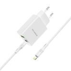 Microcase Borofone Seri Tüm Cihazlar İle Uyumlu Hızlı Şarj Adaptörü + Type C Lightning Kablo Al2893
