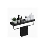 Microcase Çok Amaçlı Modern Duvar Rafı ve Havlu Askılığı Banyo Mutfak Malzeme Düzenleyici Siyah AL5340