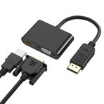 Microcase Displayport To HDMI + VGA Kablo Port Çevirici Dönüştürücü- AL4809