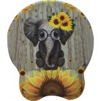 Microcase DS104 Kaydırmaz Silikon Tabanlı Fil Baskılı Bilek Destekli Mouse Pad 22X25CM - AL3825 - Renkli