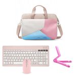 Microcase Honor Magic Pad 2 12.3 inch Tablet ile Uyumlu Çantası+Bluetooth Klavye+Bluetooth Mouse+Tablet Standı Pembe AL5296