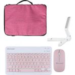 Microcase Honor Magic Pad 2 12.3 Inch Tablet Uyumlu Tablet Çanta+Türkçe Bluetooth Klavye +Mouse+ Standı - Pembe AL8127