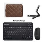 Microcase Honor Pad X8A 11 Inch Tablet Için Çanta+Türkçe Bluetooth Klavye+Mouse+Tablet STANDI-AL8124 - Siyah