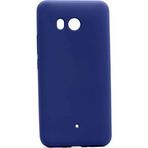 Microcase HTC U11 Premium Mat Silikon Tempered Glass Cam + Lacivert Kılıf