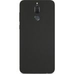Microcase Huawei Mate 10 Lite Premium Mat Soft Silikon Tempered Cam + Siyah Kılıf