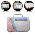 Microcase Huawei MatePad 11 2023 Tabletler için Omuz Askılı El Tutacaklı Universal Sleeve Taşıma Çantası AL4346 Pembe Mavi Krem