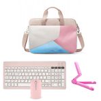 Microcase Huawei Matepad 11.5 2025 Tablet İle Uyumlu Tablet Çantası+bluetooth Klavye+bluetooth Mouse+tablet Standı Pembe Al5296 Omuz Çantası pembe