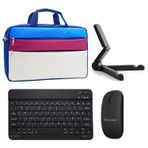 Microcase Huawei Matepad Air 11.5 inch ile uyumlu Tablet Çanta+Bluetooth Klavye+Mouse+Tablet Standı Siyah-AL4840 (Gri Siyah Beyaz)