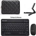 Microcase Huawei Matepad Pro 12.6 Tablet Çanta+Türkçe Bluetooth Klavye+Mouse+Tablet STANDI-AL8124 - Koyu Siyah
