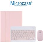 Microcase Huawei Matepad Se 10.4 2022 Tablet ile Uyumlu Bluetooth Klavye ve Mouse+Standlı Kılıf - Bkk6 - Açık Pembe