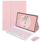 Microcase Huawei MatePad SE 10.4" ile uyumlu Bluetooth Klavye ve Mouse + Standlı Kılıf - BKK6 Pembe