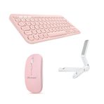 Microcase Huawei MatePad SE 11 Tablet için Bluetooth Klavye + Mouse + Tablet Standı - AL4515 Pembe