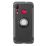 Microcase Huawei Nova 4 Yüzük Standlı Armor Siyah Silikon Kılıf