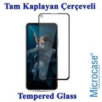 Microcase Huawei Nova 5t Tam Kaplayan Çerçeveli Tempered Ekran Koruyucu - Siyah