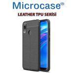 Microcase Huawei P Smart 2019 Leather Tpu Silikon Siyah Kılıf