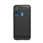 Microcase Huawei P20 Lite 2019 Brushed Carbon Fiber Silikon Kılıf - Siyah