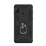 Microcase Huawei P30 Lite Anka Serisi Yüzük Standlı Armor Kılıf - Siyah