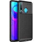 Microcase Huawei P30 Lite Maxy Serisi Carbon Fiber TPU Siyah Silikon Kılıf