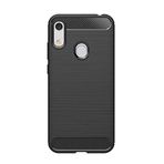 Microcase Huawei Y6 2019 Honor 8A Brushed Carbon Fiber Silikon Siyah Kılıf