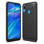 Microcase Huawei Y7 2019 Brushed Carbon Fiber Silikon Kılıf