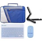 Microcase iPad 10.9 2022 10.nesil Uyumlu Tablet Çanta+Türkçe Bluetooth Klavye +Mouse+ Standı - Mavi AL4384