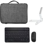 Microcase Ipad 9.7 Inch 2017 Tablet Çanta + Bluetooth Klavye + Mouse + Tablet Standı - AL8112 - Siyah