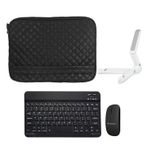 Microcase ipad air 10.5 Kapitone Tablet Çanta + Bluetooth Klavye + Mouse + Tablet Standı - AL8123 (Green)