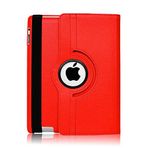 Microcase iPad Air 3.Nesil 10.5 2019 360 Derece Döner Standlı Deri Kılıf - Kırmızı