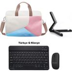Microcase Ipad Air 4 10.9 2020 Tablet Için Tablet Çanta + Bluetooth Klavye + Mouse + Tablet Standı - AL4233 - Siyah