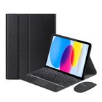 Microcase iPad Air (5.Nesil) 10.9 inch Bluetooth Touchpad Klavye+Mouse+Kılıf -BKK7 Siyah