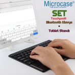 Microcase İpad Pro 12.9 2021 Bluetooth Touchpad Klavye 28 Cm (tr Sticker) + Tablet Standı - Al2756