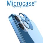 Microcase İphone 12 Mini Kamera Lens Koruma Halkası - Kapalı Tasarım Mavi