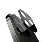 Microcase İphone 13 Pro Kamera Camı Lens Koruyucu Metal Çerçeveli Kapalı Tasarım Tempered - Siyah