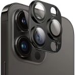 Microcase iPhone 14 Pro - iPhone 14 Pro Max Kamera Camı Lens Koruyucu Halka Set - AL3131 (Siyah)