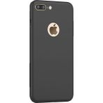 Microcase iPhone 8 Premium Matte Silikon TPU Tempered Cam + Siyah Kılıf